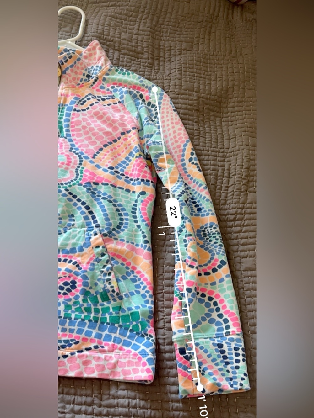 Lilly Pulitzer Skipper Popover Title Wave Mosaic 1/2 Zip Long Sleeve Size S - Picture 14 of 14